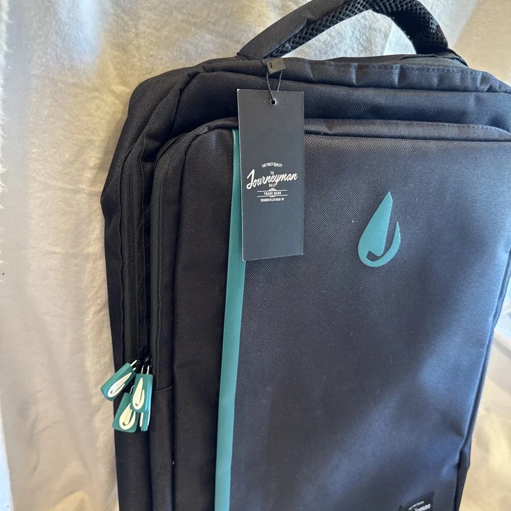 The Journeyman Bag Co Canvas Black Laptop Backpack Bag NWT 15x19